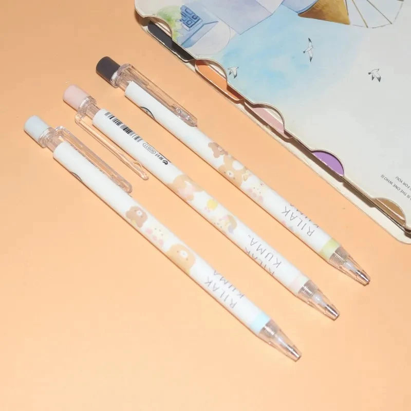 3Pcs AIHAO 90911 0.5mm Automatic Pencil Kawaii Rilakkuma Plastic Mechanical Pencils For Kids Gifts Student Supplies Stationery