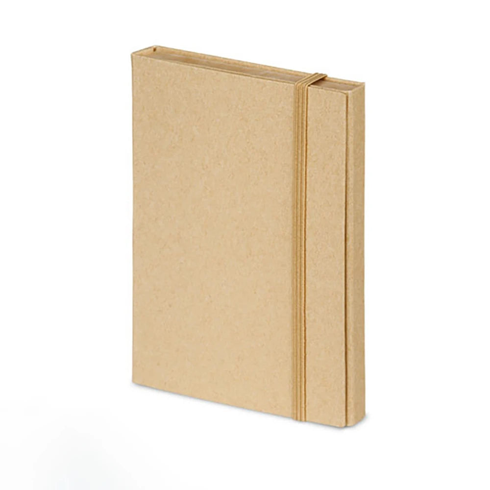 Bview Art Tri-Fold Notebook with Sticky Notes Pocket - Kraft Paper Cover Recyclable Pages Eco-Friendly