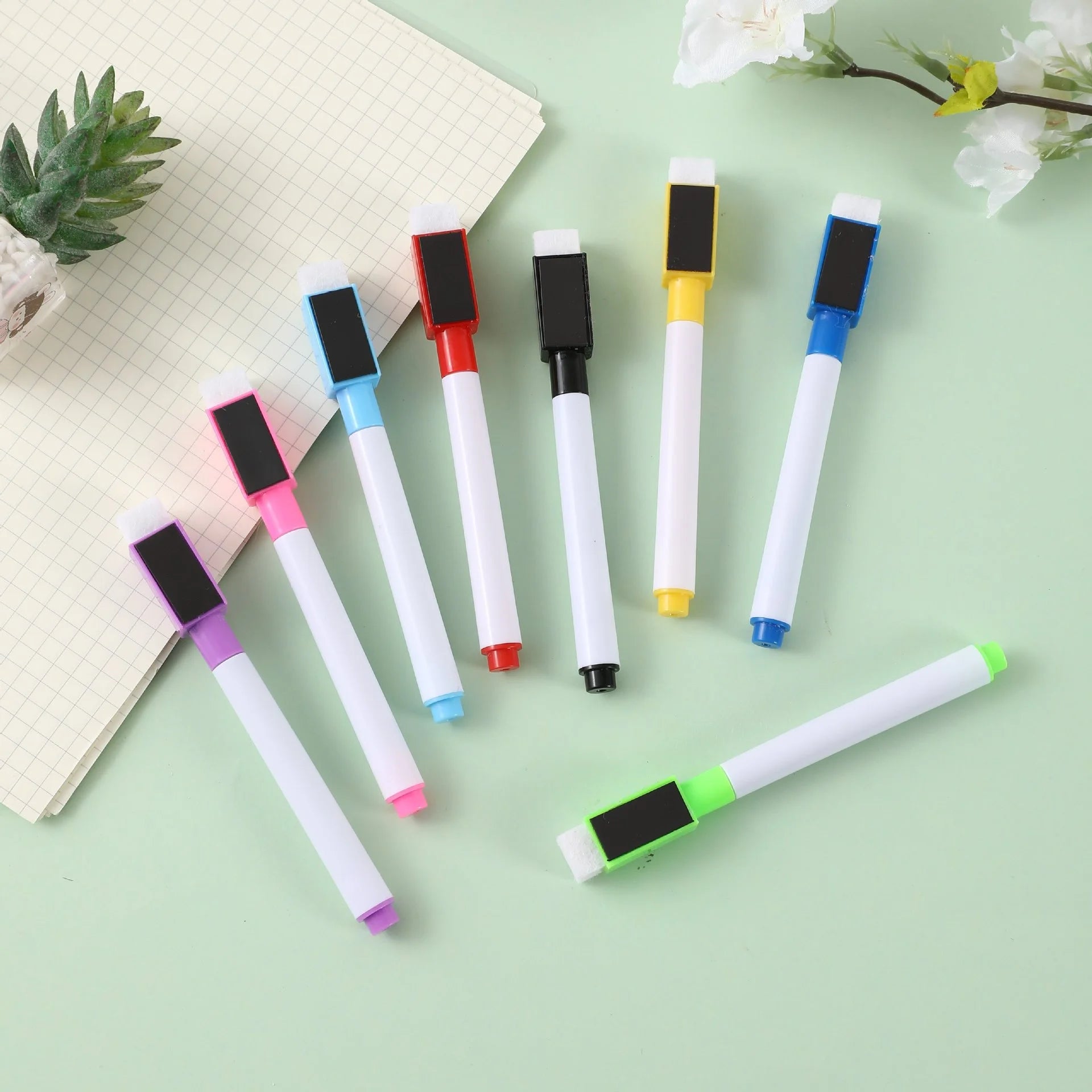 8 colours with magnetic whiteboard marker multi-colour water-based pen can be adsorbed and erasable, suitable for office meeting