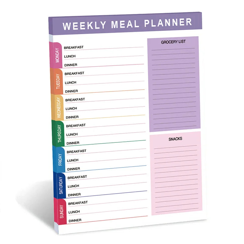 Bview Art A5 English Daily Meal Planner Weekly Recipes Healthy Eating Management Record Sheet Tearable Agenda Book