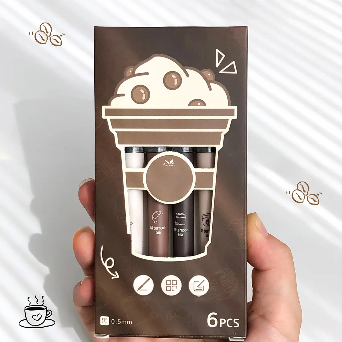 6pcs Large-Capacity Gel Pen Set, 0.5mm Quick-Drying Black Ink Pen Fine Point Pen, Liquid Roller Ball Pen, Student Writing Diary