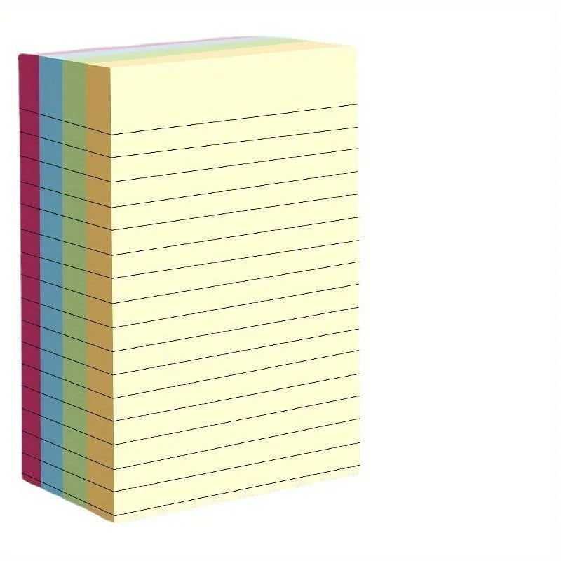 A Copy One Hundred Pages Self-Stick Lined Notes, Colorful Portable Memo Pads for Office, Home, School, Easy To Apply Notepad