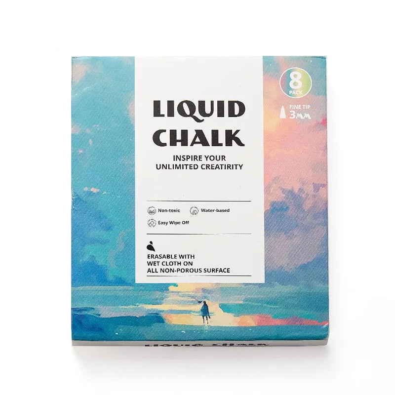 8 pcs dust-free liquid chalk fluorescent board electronic advertising light board pen erasable blackboard liquid chalk