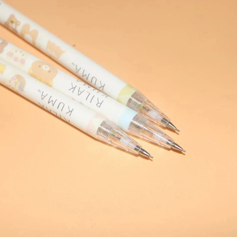 3Pcs AIHAO 90911 0.5mm Automatic Pencil Kawaii Rilakkuma Plastic Mechanical Pencils For Kids Gifts Student Supplies Stationery