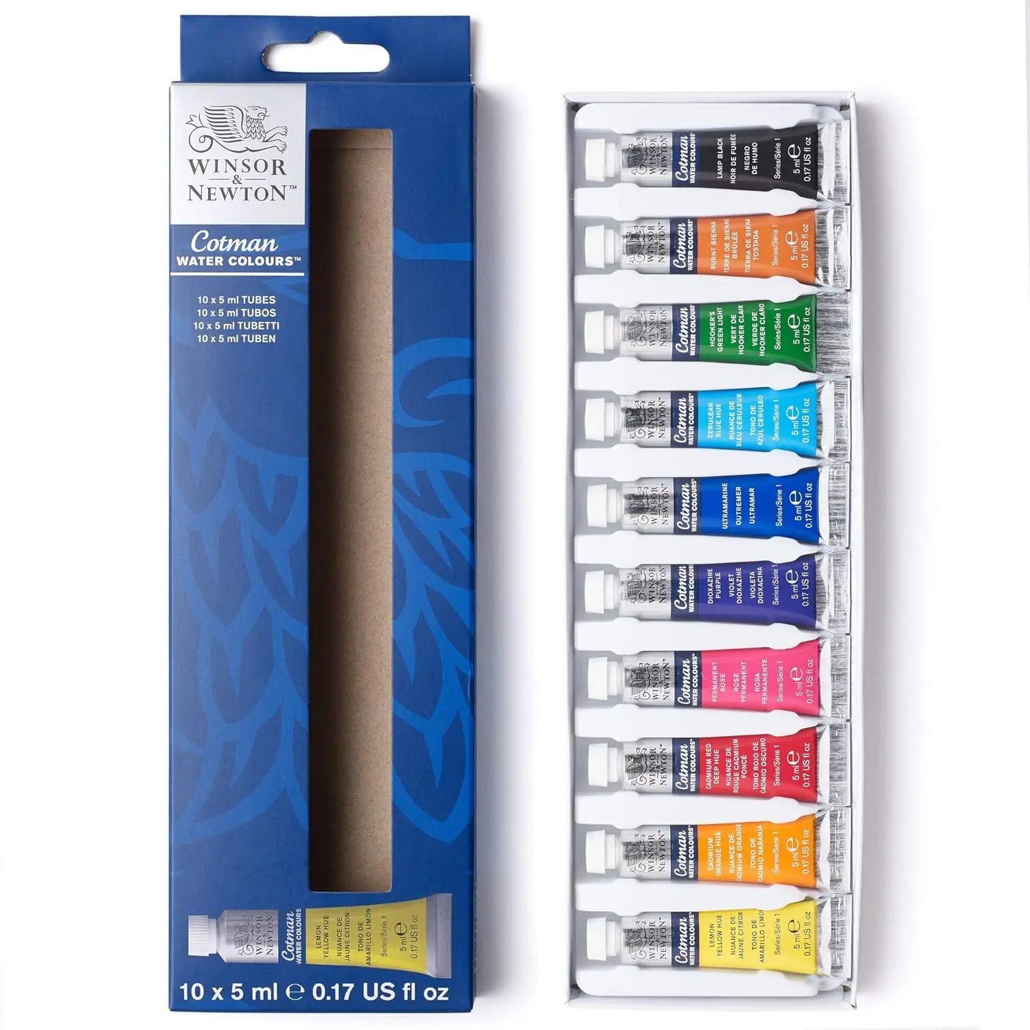Winsor & Newton Cotman Watercolor Paint Tubes Set - 5ml Tubes (10 or 20 Colors) for Artists, Beginners & Sketching